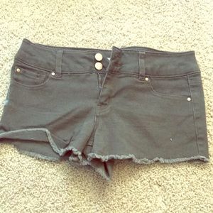 Navy green jean shorts